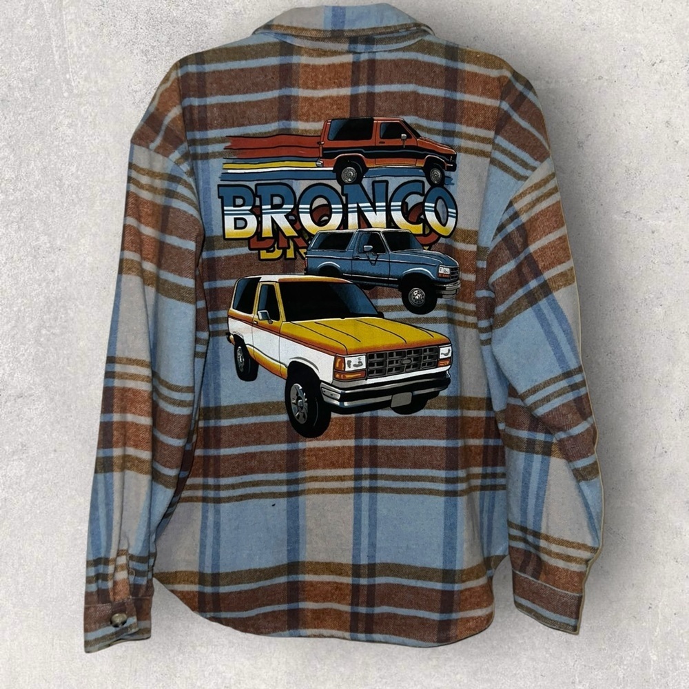 Ford Plaid Button-Down Shirt‎ with Bronco Graphic